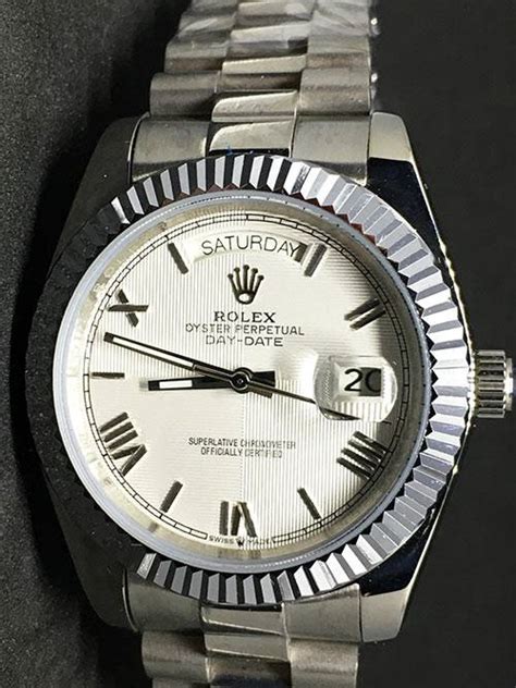 rolex day date president weißes ziffernblatt|Rolex Day-Date 40 watch.